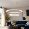Fabas luce giotto lampadario a sospensione led 52w 3000k dimmerabile 2 luci minimal bianco