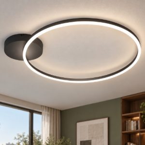 Fabas giotto plafoniera moderna nera led 36w 3000k dimmerabile