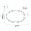Fabas plafoniera moderna giotto led 36w 3000k dimmerabile