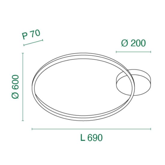 Fabas plafoniera moderna giotto led 36w 3000k dimmerabile