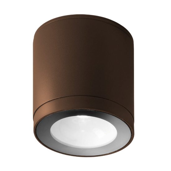 Faretto led 8,5w 3000k ip65 moderno da esterno soffitto cilindrico ruggine