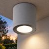 Faretto da esterno soffitto led 8,5w 3000k ip65 cilindrico moderno grigio perla