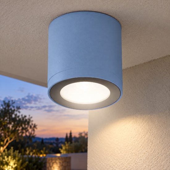 Faretto da esterno soffitto moderno cilindrico carta da zucchero led 8,5w 3000k ip65