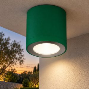 Faretto da esterno soffitto moderno cilindrico verde bosco led 8,5w 3000k ip65