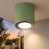 Faretto da soffitto moderno cilindro verde saliva led 8w 3000k ip65