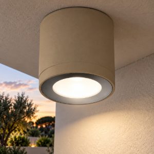 Faretto da esterno a soffitto cilindrico sabbia led 8,5w 3000k ip65