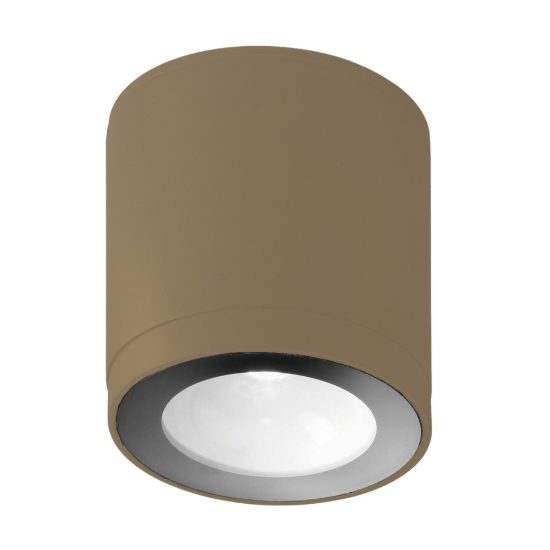 Faretto da esterno a soffitto cilindrico sabbia led 8,5w 3000k ip65