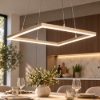 Fabas luce bard lampadario a sospensione led 39w 3000k dimmerabile quadrata minimal oro opaco