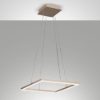 Fabas luce bard lampadario a sospensione led 39w 3000k dimmerabile quadrata minimal oro opaco