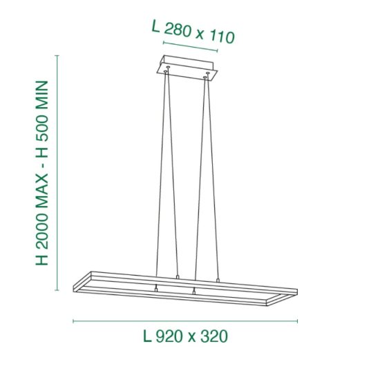 Fabas lampadario bard per ufficio moderno lineare nero led 52w 3000k dimmerabile
