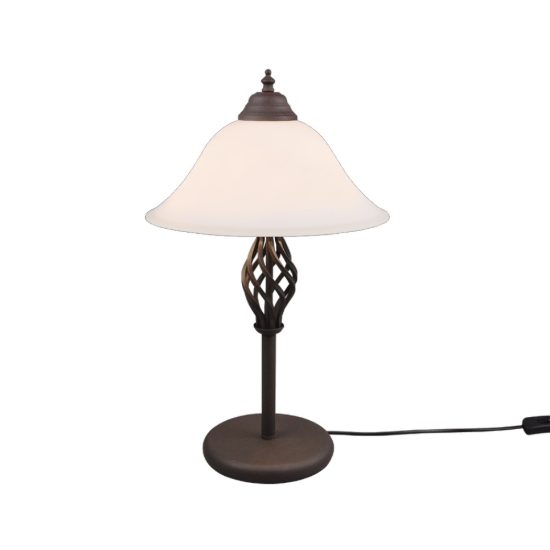 Lampada da tavolo rustica per salotto ruggine vetro