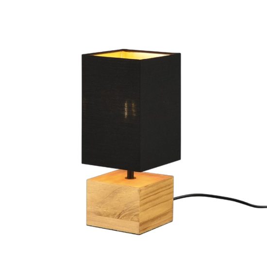 Abat-jour da comodino per camera da letto nera legno