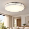 Plafoniera moderna bianco led cct 2700k 6500k con telecomando
