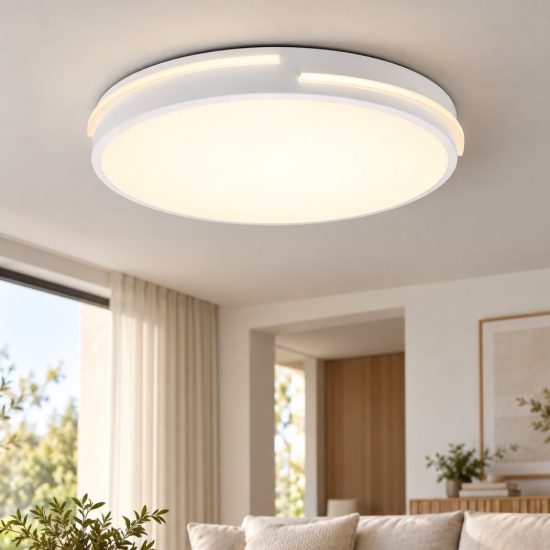 Plafoniera moderna bianco led cct 2700k 6500k con telecomando