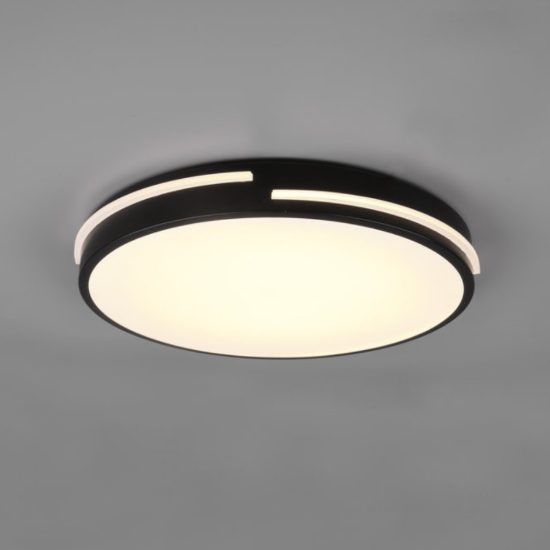 Plafoniera led cct 2700k 6500k con telecomando tonda nero opaco