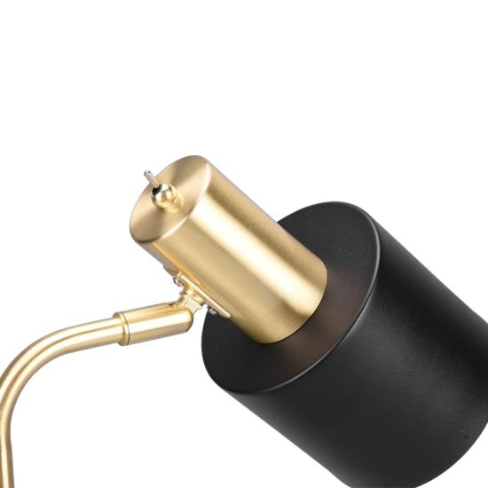 Lampada da terra per ufficio luce orientabile led 4w 2700k nero oro