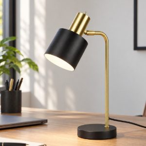 Lampada da scrivania per ufficio nera oro led 2700k