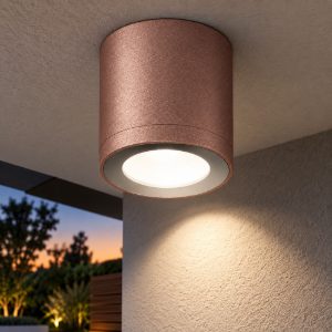Faretto led 8,5w 3000k ip65 moderno da esterno soffitto cilindrico oro rosato