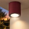 Faretto cilindrico moderno da esterno soffitto bordeaux led 8,5w 3000k ip65