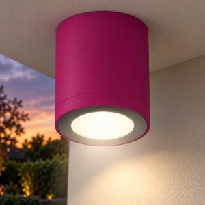 Faretto led 8,5w 3000k ip65 moderno da esterno soffitto cilindrico magenta