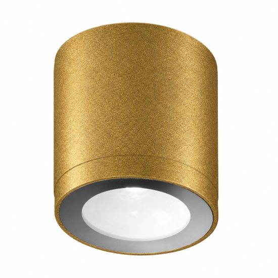 Faretto da esterno soffitto led 8,5w 3000k ip65 cilindrico moderno oro opaco