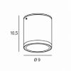 Faretto moderno cilindrico nero da esterno soffitto led 8,5w 3000k ip65