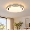Plafoniera moderna led cct 3000k 6000k con telecomando nero opaco