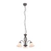 Lampadario per tavolo da pranzo rustico 3 luci ruggine vetro