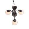 Lampadario per tavolo da pranzo rustico 3 luci ruggine vetro