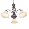 Lampadario per tavolo da pranzo rustico 3 luci ruggine vetro