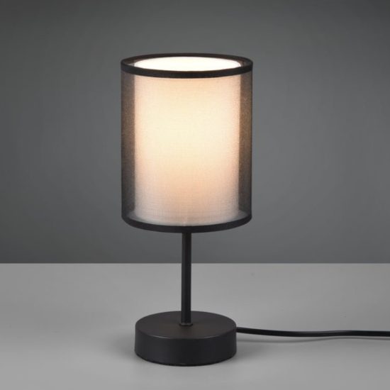Abat-jour per camera da letto nero led 2700k