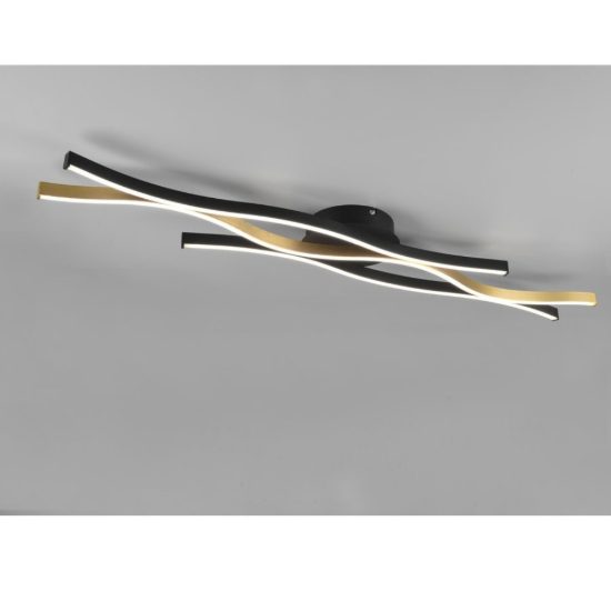 Plafoniera moderna led cct 2300k 4000k dimmerabile ottone nero