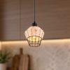 Lampada a sospensione per isola cucina naturale rattan