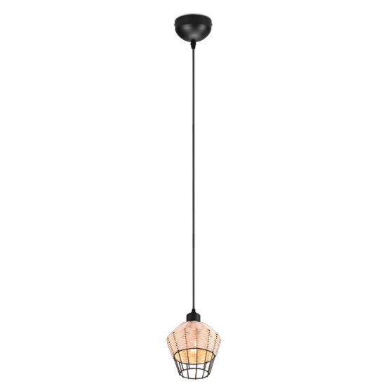 Lampada a sospensione per isola cucina naturale rattan