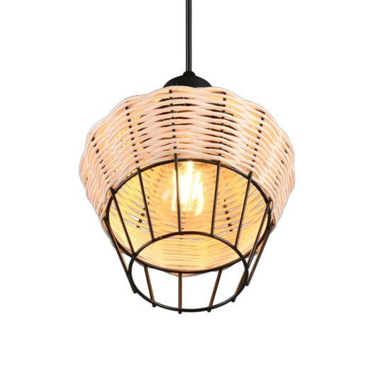 Lampada a sospensione per isola cucina naturale rattan