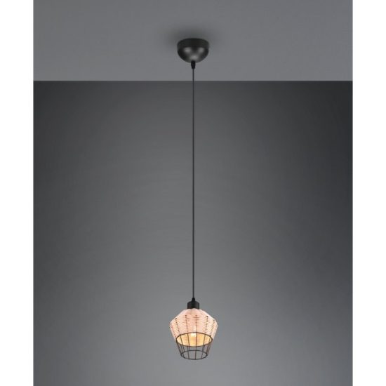 Lampada a sospensione per isola cucina naturale rattan