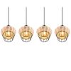 Lampadario per tavolo da pranzo naturale rattan 4 luci
