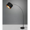 Piantana lampada da terra per tavolo da pranzo led 4w 2700k ad arco nero opaco