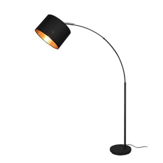 Piantana lampada da terra per tavolo da pranzo led 4w 2700k ad arco nero opaco