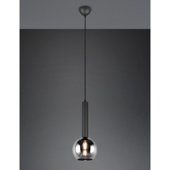 Lampada a sospensione led 4w 2700k nero opaco vetro