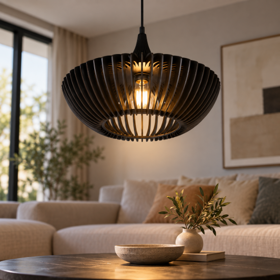 Lampadario a sospensione per soggiorno nero design