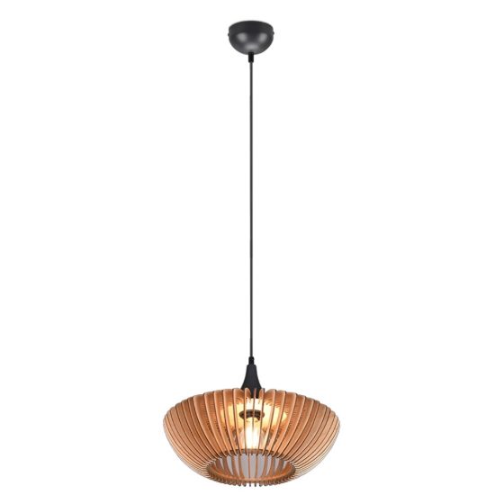 Lampada a sospensione antracite legno per tavolo da pranzo
