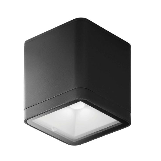 Faretto moderno cubico antracite da esterno soffitto led 8,5w 3000k ip65