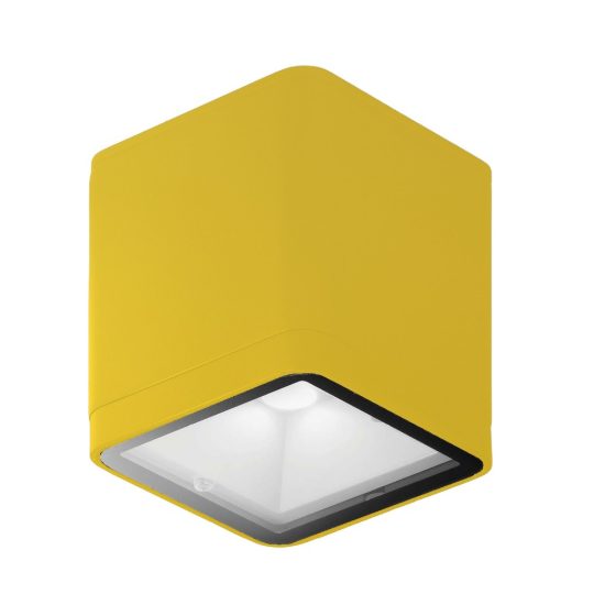 Faretto led 8,5w 3000k ip65 cubico moderno da esterno soffitto giallo girasole