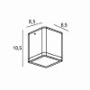 Faretto led 8,5w 3000k ip65 cubico moderno da esterno soffitto giallo girasole