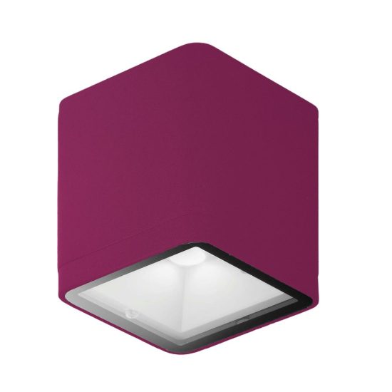 Faretto led 8,5w 3000k ip65 moderno da esterno soffitto cubico magenta
