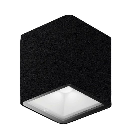 Faretto moderno cubico nero da esterno soffitto led 8,5w 3000k ip65