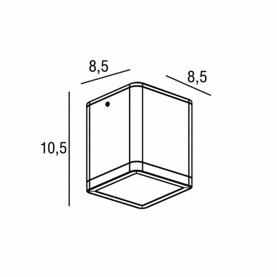 Faretto moderno cubico nero da esterno soffitto led 8,5w 3000k ip65
