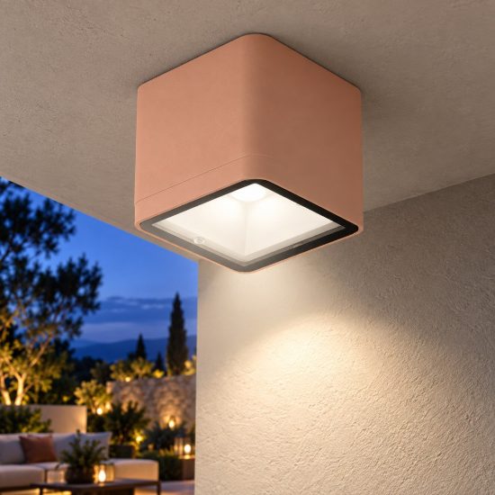 Faretto da esterno soffitto cubico moderno pesca led 8,5w 3000k ip65