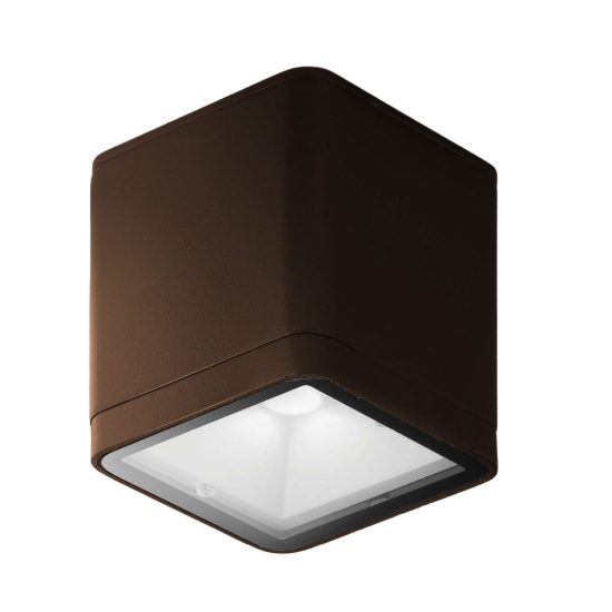 Faretto led 8,5w 3000k ip65 moderno da esterno soffitto cubico ruggine
